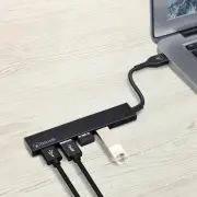 Bonelk Long-Life USB-A to 4 Port USB 3.0 Slim Hub, Black - ELK-80036-R