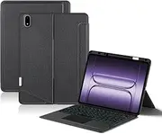 Split Keyboard Case Compatible with OnePlus Pad 2 Pro (2025), Backlit Bluetooth Wireless Removable Keyboard with Smart Touchpad & Tablet Protective Cover with Pen Slot (Black)