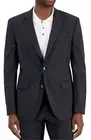 HUGO BOSS Jeffery 212 Wool Modern Suit Jacket Blazer Mens Gray Window Plaid 44R