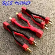 QTY-(3) Deans 2-Male to 1-Female 1.8" Parallel T-Plug Connector Adapter Losi