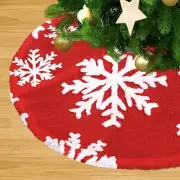 Red 36 inch Tree Skirts Christmas Tree Skirt Xmas Tree Mat Snowflakes Fur Fab...