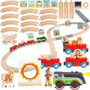 Battery Operated Motorized Light, Sound Engine Wooden train Set fit thomas, brio