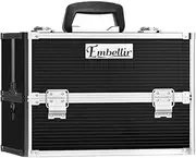 [Bestar] Portable Cosmetic Beauty Makeup Case Black Travel Organizer Makeup Storage