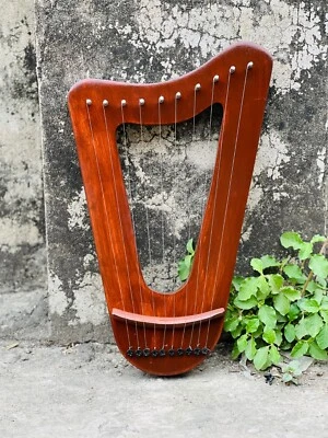Triangle 10 Strings Lyre Harp Rosewood Lyre Harp With Bag and String Set