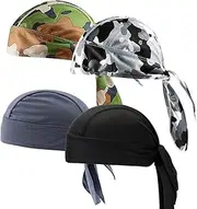 [Whyzsjnclg] Cycling Bandana Cap Bandana Cap Sport Breathable Pirate Hat Bandana Cotton Skull Cap Headwear for for Hiking Running Water Sport Motorcycle,4PCS Cycling Running Hat