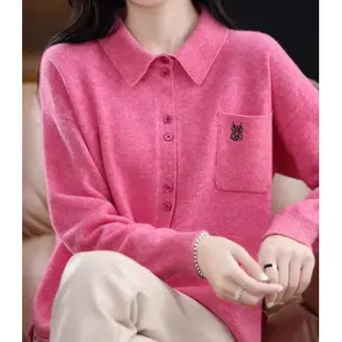 雅麗安娜 針織衫 上衣 毛衣 口袋刺繡開衫襯衣寬鬆打底毛衣針織羊毛外套1F022-1663.