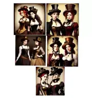 5 Victorian Steampunk Ladies Tags Junk Journal Scrapbooking USA