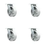 6 Inch Semi Steel Wheel Swivel Caster Set with Ball Bearings Service Caster