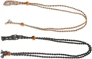 BEBEMOKO 2pcs Unique Hand Woven Necklace Ropes for DIY Decorative Necklaces Holidays and Anniversaries Durable Craft Material