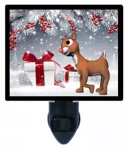 Christmas Decorative Photo Night Light, Rudolph, Red-Nosed Reindeer