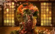 Anime yukata fox girl Playmat Gaming Mat