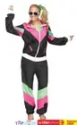 Womens 80s 90s Sweat Tracksuit Costume Shell Suit Retro Fancy Dress Plus