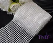 6MM PEARL MESH WRAP ROLL FLAT BACK PEARL TRIMMING RIBBON - 18 ROWS