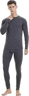[Iguana] Mens 100% Merino Wool Base Layer Sets for Ski Lightweight Thermal Underwear