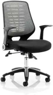 Dynamic OP000116 Relay"Airmesh" Task Operator Chair with Arms - Silver/Back