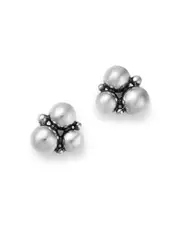 Georg Jensen Sterling Silver Moonlight Grapes Ball Cluster Stud Earrings OS