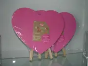 Pink HEART SHAPED Chalkboard TABLETOP EASEL 8" x 9.5" SET OF 2