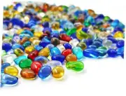 Keedolla Colorful Clear Sea Glass Pebbles Aquarium Gravel 0.93 Pound Rainbow