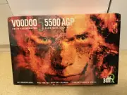 Vintage 3DFX Voodoo 5 5500 64MB AGP Graphics Card w/ Original Box Untested.