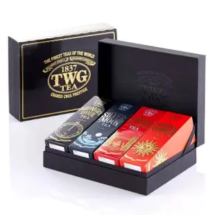 【TWG Tea】時尚茶罐四入 午夜時光之茶100g+銀月綠茶100g+英式早餐茶100g+盛夏緋紅120g