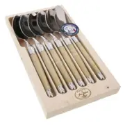 Jean Dubost Laguiole Maison Light Horn 6 piece Table Spoon Set 1.5mm