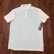 NWT Head Sportswear Men's Two-Tone Dot Print Polo Shirt Ocean/White Size XL. B1