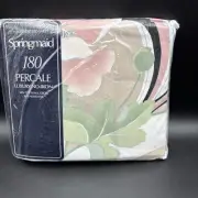 NEW Springmaid QUEEN FITTED SHEET Vintage Anastasia II PINK 80’s Retro Floral