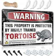 CakJuice Man Cave Essentials Warning This Property Is Protected By A Highly Trained Tortoise Metal Sign Man Cave Accessories Dorm Room Accessories (Size : 20X30CM)