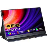 17.3" 4K Monitor 3840X2160 Portable Monitor USB C Monitor for Laptop PS5 Switch