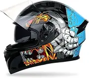 Motorcycle Helmet Full Face Helmet Flip Up Helmet ECE Certification Body Motorcycle Helmet with Double Visor Modular Safety Helmet for Women Men All Seasons
