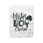 Mr. Lucky Charm Irish Sherpa Fleece Blanket Birthday Gift