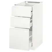 METOD base cb 3 frnts/2 low/1 md/1 hi drw, white Maximera/Voxtorp matt white, 40x60x80 cm