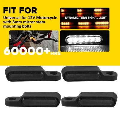 4X LED Motorcycle Turn Signals Handlebar Light For Harley Fat Bob Sportster 1200