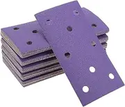 X AUTOHAUX Sandpaper Hook & Loop Sanding Sheets 7.09Inch x 3.74Inch Purple 50 Pcs P100 Rectangular Flocking 8 Hole Efficient Grinding and Polishing