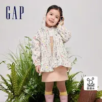 在飛比找momo購物網優惠-【GAP】女幼童裝 Logo防潑水印花連帽外套-白色(890