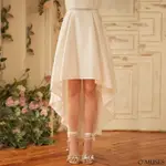 【OMUSES】前短後長白色婚紗緞裙13-32217
