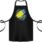 Torn Palau Flag Palauan Day Football Cotton Apron 100% Organic
