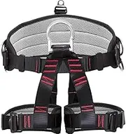 Waist protection climbing harness,half body safety belt for tree climbing,caving,rappeling,adjustable safety harness with waist and leg pad,fall arrest harness with abdomen D-rings