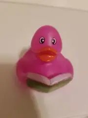 Purple Rubber Ducky With Green Story Book