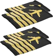 Healeved 2 Pairs Pilot Epaulets Shoulder Pads for Airline Captain Soft Cosplay Epaulets Pilot Badge Flight Attendant Uniform Accessory