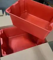 Orbis Red Stack-N-Nest Storage Tote 22x17x10 (Lot of 2pcs)