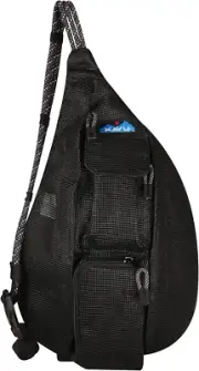 KAVU Mini Beach Rope Bag Mesh Crossbody Sling Backpack One Size, Black