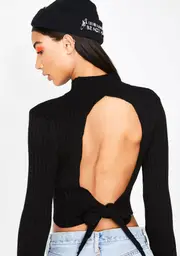 Dark Signed N' Delivered Open Back Sweater