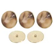 5pcs Metal Pattern Round Sewing Buttons 30mm Resin Craft Buttons, Light Brown