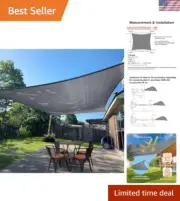 Stylish 13' x 20' Dark Grey Shade Sail – Enhancing Patio Comfort & Style