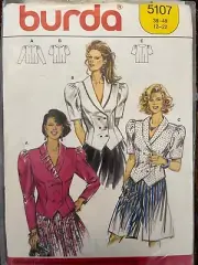 Burda 5107 UNCUT Sewing Pattern, Misses' Jackets, Size 12-22