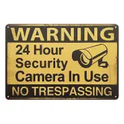 Tin Metal Sign Warning Cctv No Trespassing 20x30cm Rustic Look Vintage