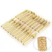 20Pcs Head Diamond Mini Burr Grinding Dremel Rotary File Drill Bit Tool Set 6mm