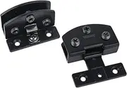 Cabinet Glass Door Hinge,2 Pcs 90 Degrees Frameless Door,Cupboard Display Cabinet Glass Clip Showcase Wine Clamp Gate Hinge Black