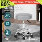 ALFORDSON Salon Stool Round Swivel Barber Hair Dress Chair Light Grey Fabric